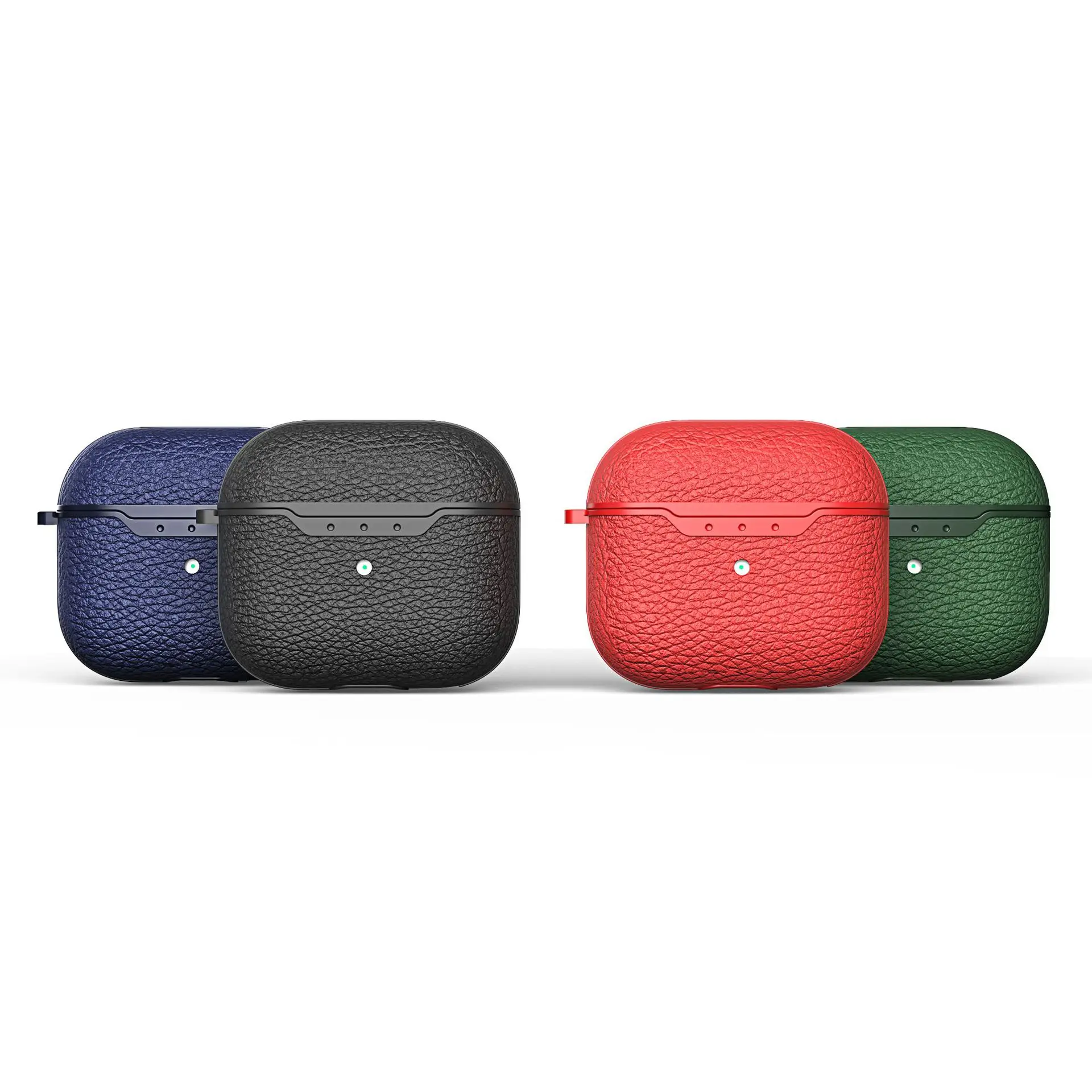 

For Airpods 3rd generation bluetooth earphone case solid color lychee pattern leather pattern Apple Airpods pro2 protective case