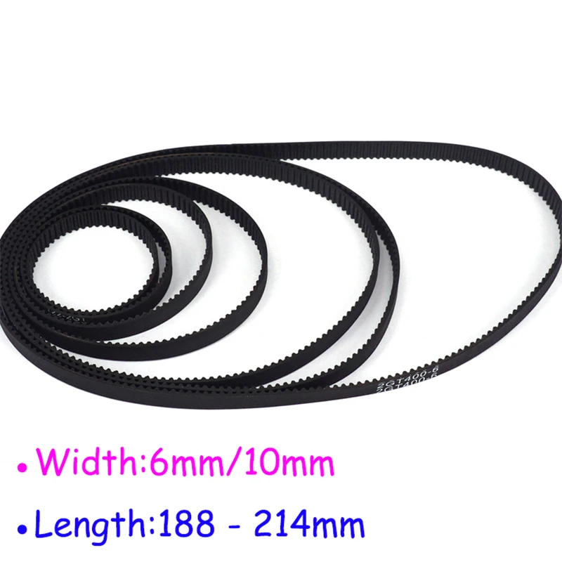 

Width 6/10mm 2GT Rubber Closed Loop Timing Belt Length 188 190 192 194 200 202 204 208 210 212 214mm Synchronous Belt Pitch 2mm