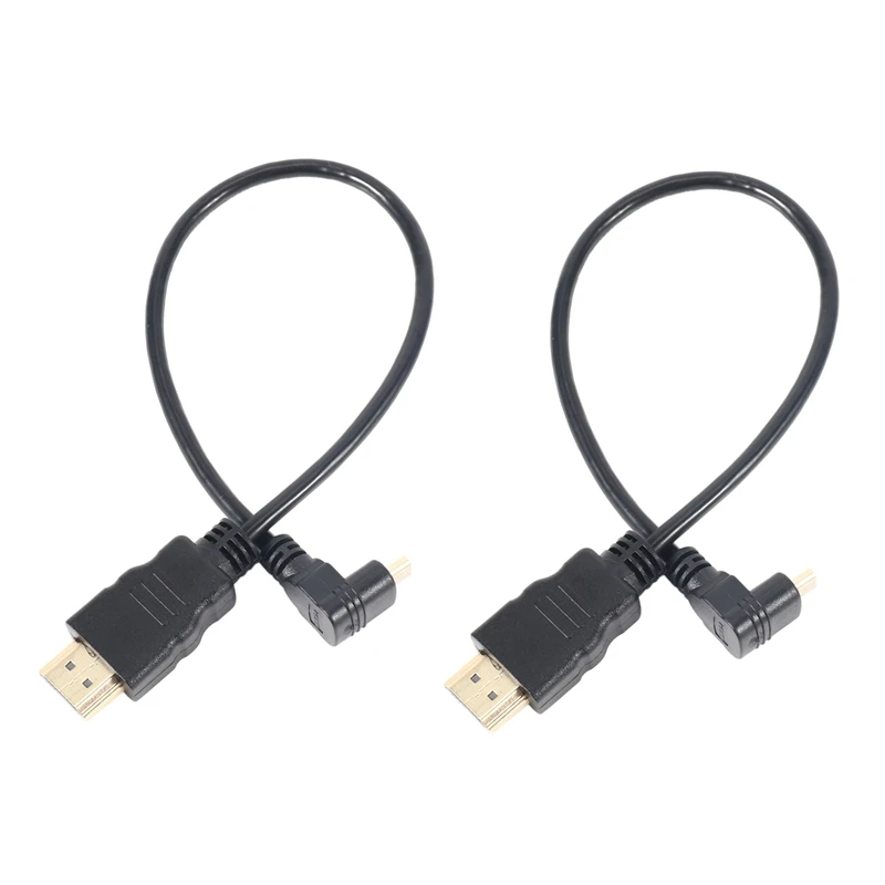 

Лидер продаж, 2X 30 см Micro-HDMI Прямоугольный штекер-HDMI штекер (90 градусов)-Поддерживает 4K (тип B)