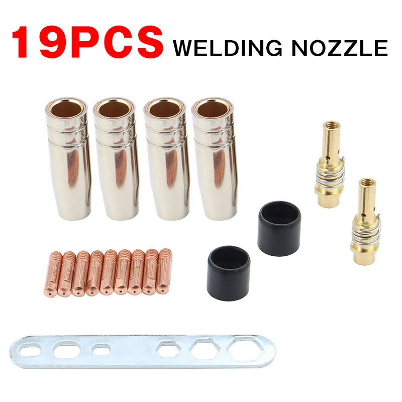 19pcs Contact Tip Welding Torch Nozzle MB-15AK Argon Arc Tool 0.8mm For 15AK MIG/MAG | Инструменты