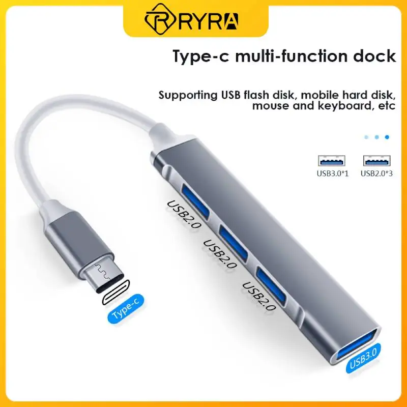 

RYRA USB C HUB 3.0 Type C 4 Port Multi USB Splitter Adapter OTG For HUAWEI Xiaomi Macbook 13 15 Air PC Computer Accessories
