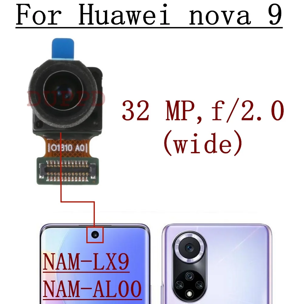 Фото Передняя и задняя камеры для Huawei Nova 9 Nova9 AL00, LX9. Оригинальный модуль фронтальной камеры для селфи и основной задней камеры с гибким кабелем. №3
