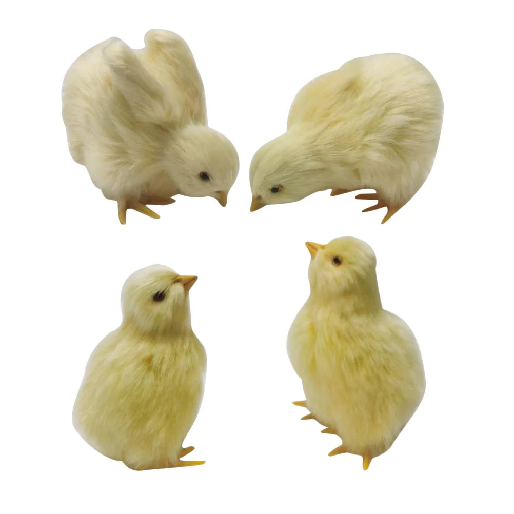 

Chick Chicken Toy Chicks Plush Toys Mini Baby Stuffed Jumping Figurine Kids Little Small Furry Fluffy Walking Fake Simulation