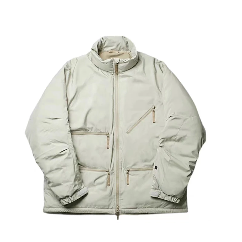 22AW Non DAIWA Japan Functional Wind Zipper Multi Pocket Stand Collar White Duck Down Jacket Men Women Medium Length Loose Coat