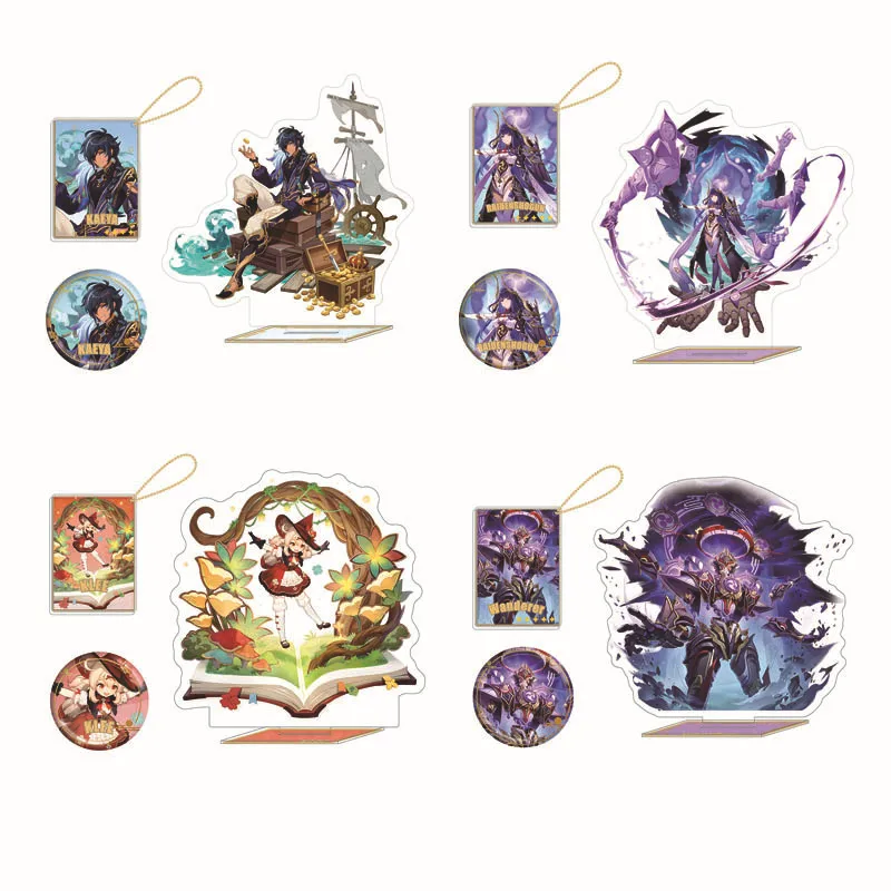 

Genshin ударный Косплей акриловая подставка брелок значок Combo Kaeya Wanderer балук Ayaka Raiden Lisa коллекция реквизит