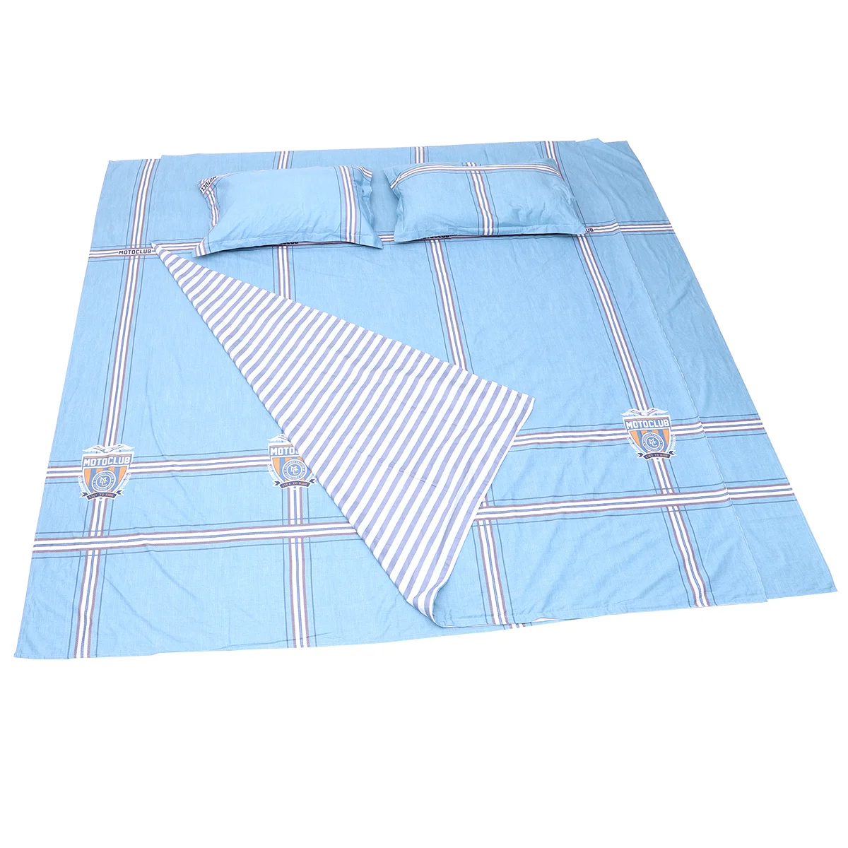 

4pcs Stripe Pattern Bedding Set Pillowcase Quilt Cover Bed Sheet Set for Bedroom