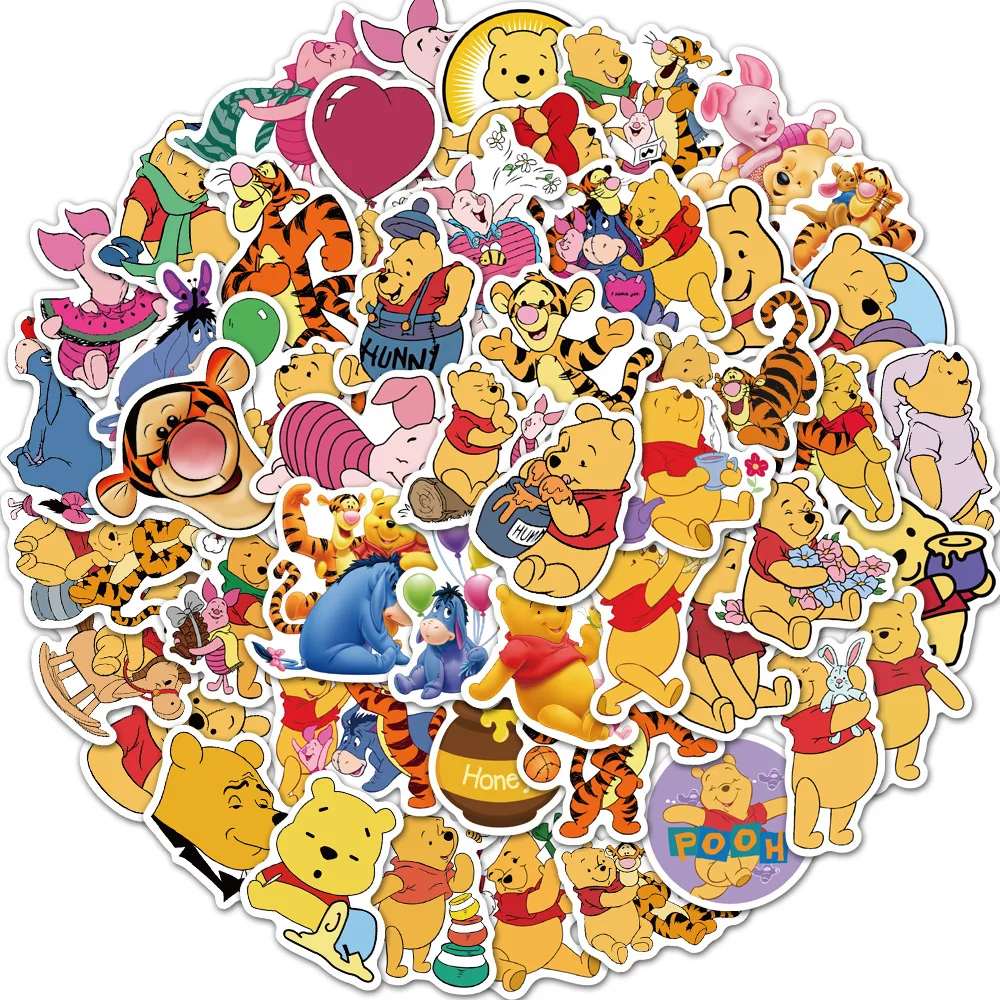 

10/30/50PCS Cartoon Winnie the Pooh Tigger Graffiti Sticker Decorative Water Cup Trolley Laptop Mobile Phone Waterproof Sticker