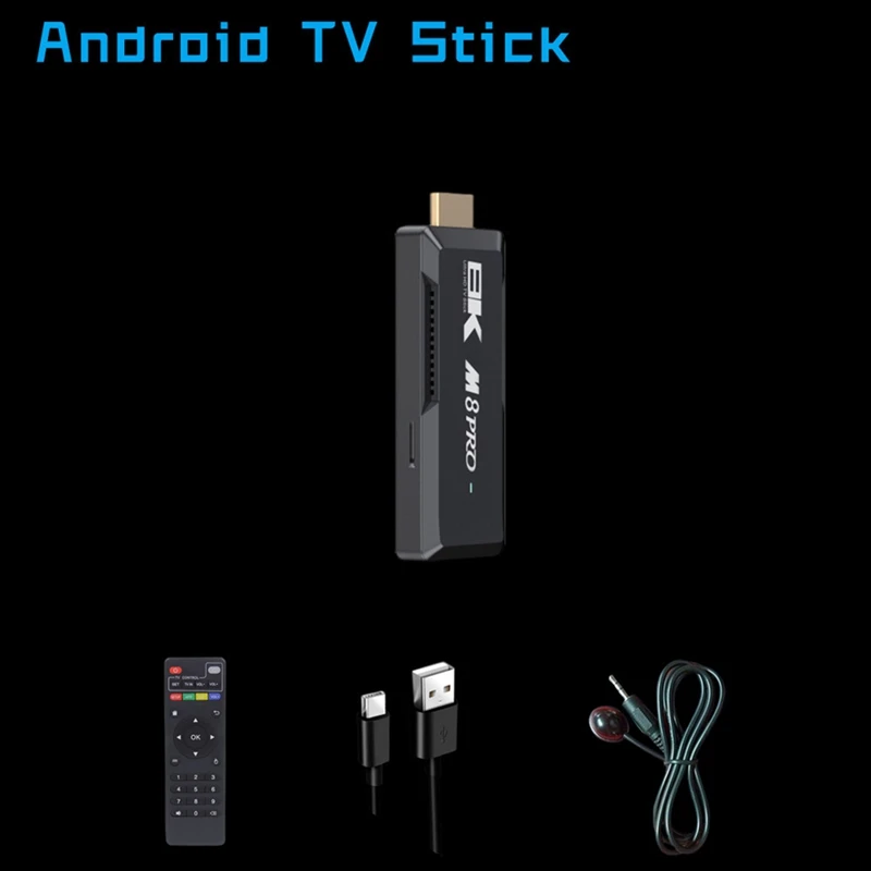 M8 PRO TV Stick 1 ГБ 8 Android 12.1 Smart Box Aiiwinner H313 2 4G + 5G двухдиапазонный WIFI медиаплеер простой в