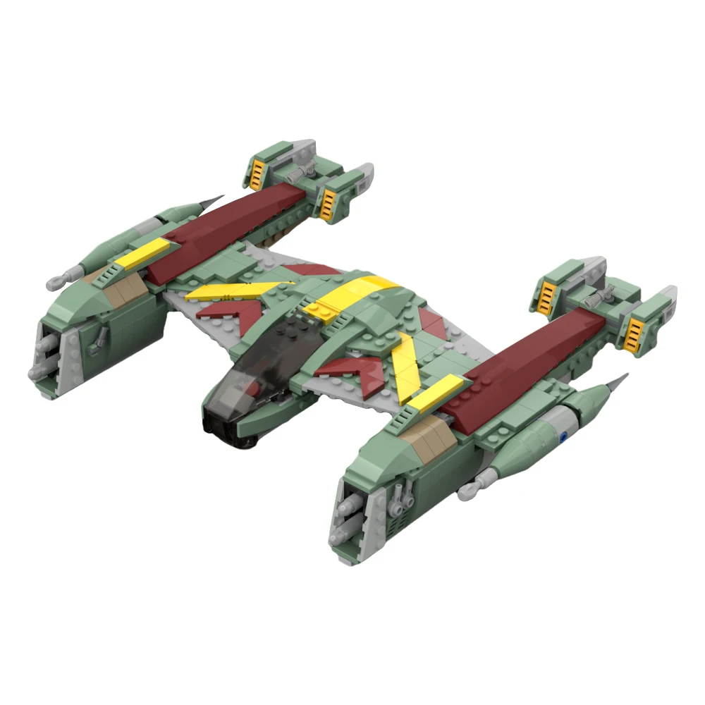 

MOC Space War Airplane Porax-38 Buliding Blocks Bane's Xanadu Blood Spaceship N-1 Interstellar Fighter Brick Model for Boys Gift