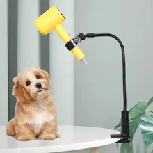 반려견 고양이 헤어 드라이어 홀더, 그루밍 테이블 헤어 드라이어 클램프, 360 도 조절 가능한 접이식 헤어 드라이어 클립 스탠드