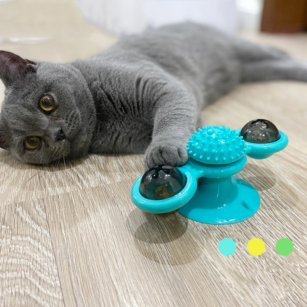 

K40 игрушка-ветряная мельница для кошек, забавный массажный вращающийся игрушечный Кот С Кошачьей Мятой, товары для чистки зубов домашних жи...