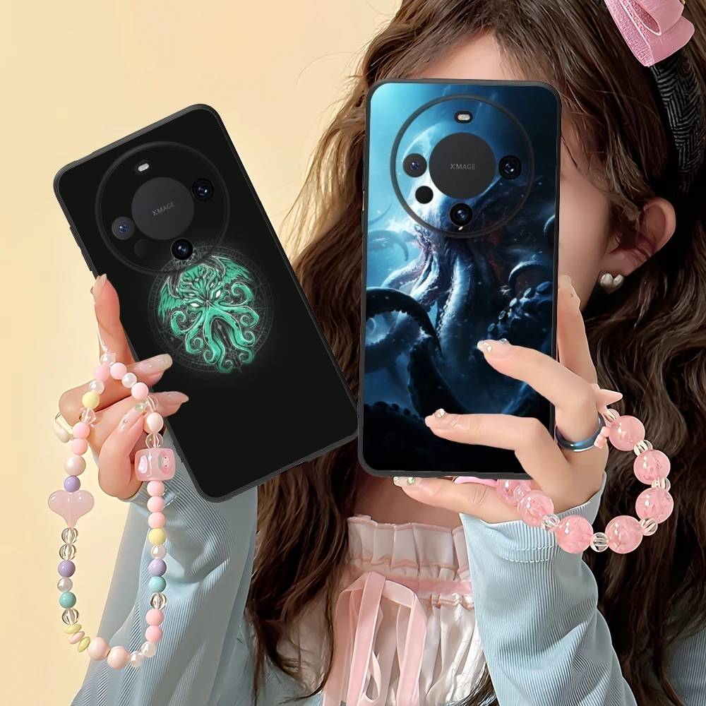 Myth Cthulhu Mobile Cell Phone Case for Huawei Mate 60 50 40 30 20 10 Pro Plus Lite E 5G Black Soft Cover Shell