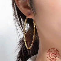 fashion new collection 100 925 sterling silver luminous clear cz circle hoop earrings for women fashion earring jewelry