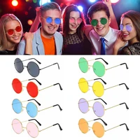 retro party disco women men round sunglasses eyewear metal sunglasses circle glasses