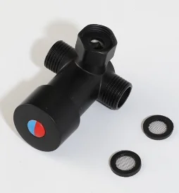 

JIENI матовый черный угловой клапан из нержавеющей стали, трехугольный клапан с резьбой для горячей и холодной воды, соединение для унитаза, регулятор давления воды