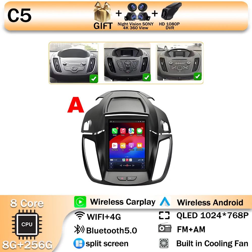 

Мультимедийная магнитола для Ford Kuga 2 Escape 3 9,7-2012, 2019 дюйма, Android 14, GPS, 4G, Wi-Fi