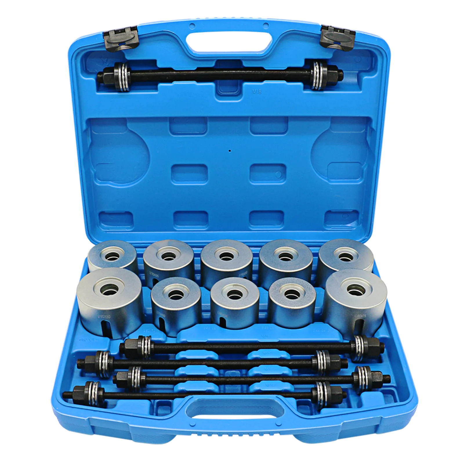 

27 шт., комплект пресс- и тяговых втулок, инструмент для технического обслуживания автомобиля, прочный инструмент для снятия втулки подшипника с синей или черной коробкой
