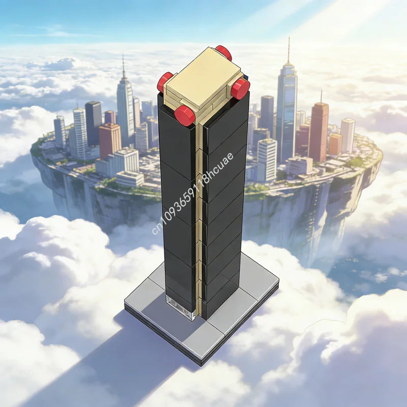 Фото 122 детали MOC 1 Aon Center, модель архитектуры Лос-Анджелеса, конструктор, креативная игрушка, рождественский подарок, развивающий конструктор для детей №1