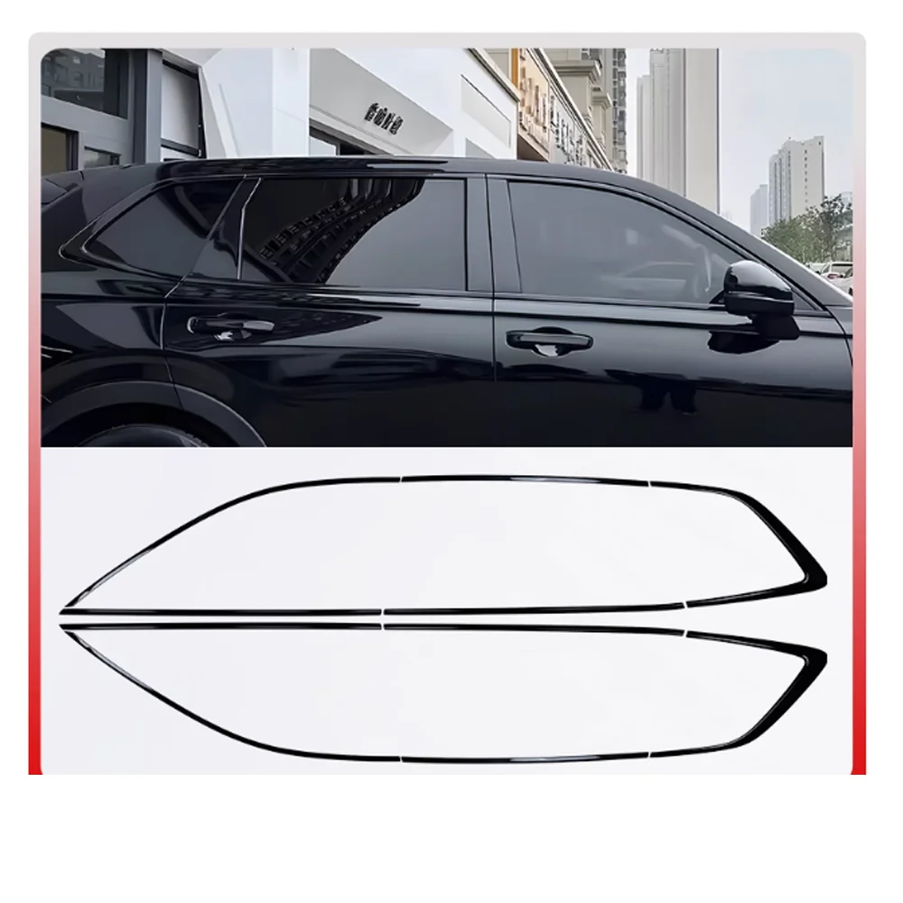 

Для Honda CR-V CRV 6 RS Breeze 2023 ~ 2025 Серебристый Черный Нержавеющая сталь Автомобильная дверная оконная рама Накладка на порог Наклейка Аксессуары