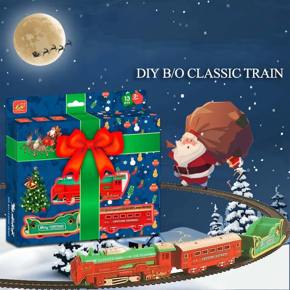 

Рождественский набор поездов с подсветкой под елку праздничный поезд вокруг рождественской елки Электрический поезд на батарейках подарки