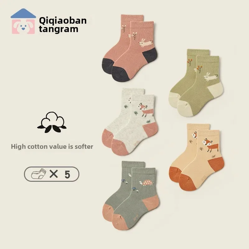Qiaobai женские детские носки осень/зима плотный хлопок среднего размера большие