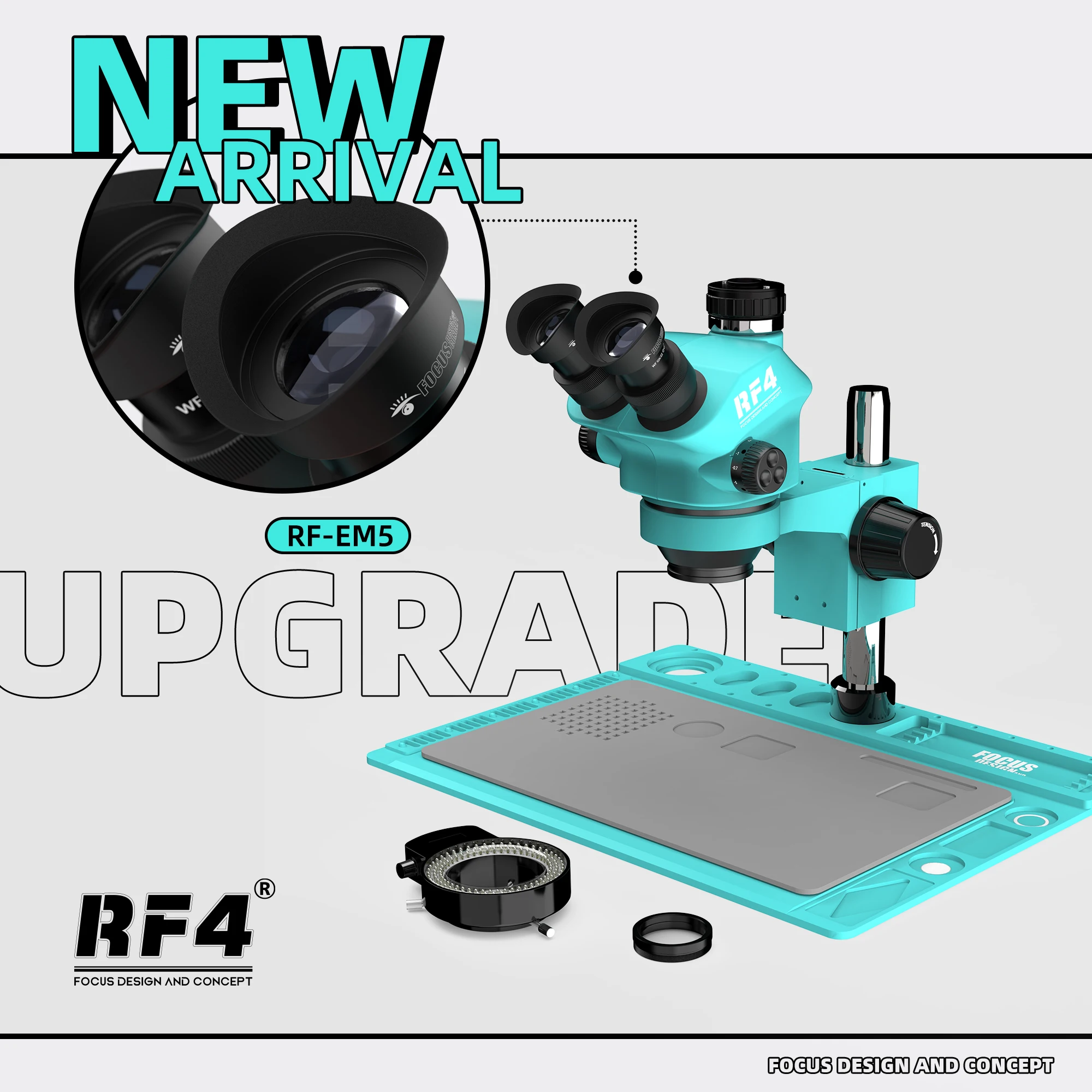 RF4 7X-50X синхронное увеличение тринокулярный зум стереомикроскоп используемый