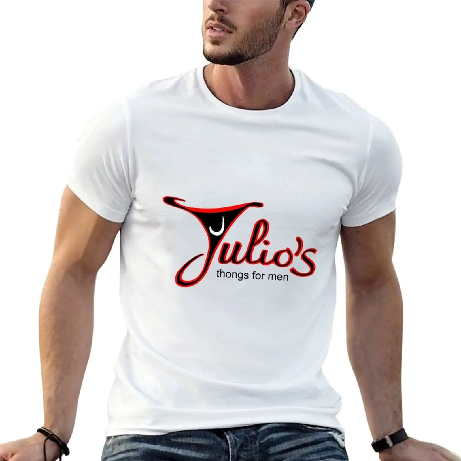Фото Футболка Julio's Thongs For Men, мужская повседневная футболка, однотонные футболки для мужчин, облегающая футболка №1