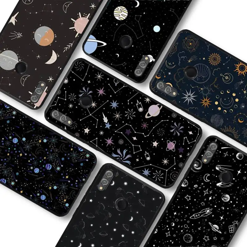 

Simple Space Stars Moon Spaceship Phone Case for Samsung A51 A30s A52 A71 A12 for Huawei Honor 10i for OPPO vivo Y11 cover