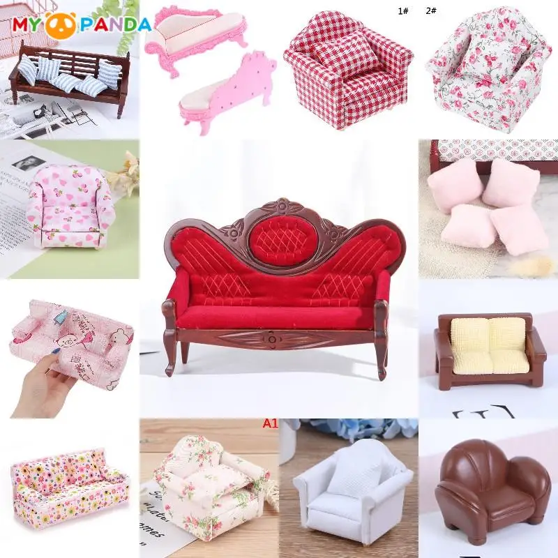 

Множество типов 1/12, имитация кукольного домика, диван-подушка, миниатюрная модель, мебель для дома, гостиная, аксессуары для детей, подарки