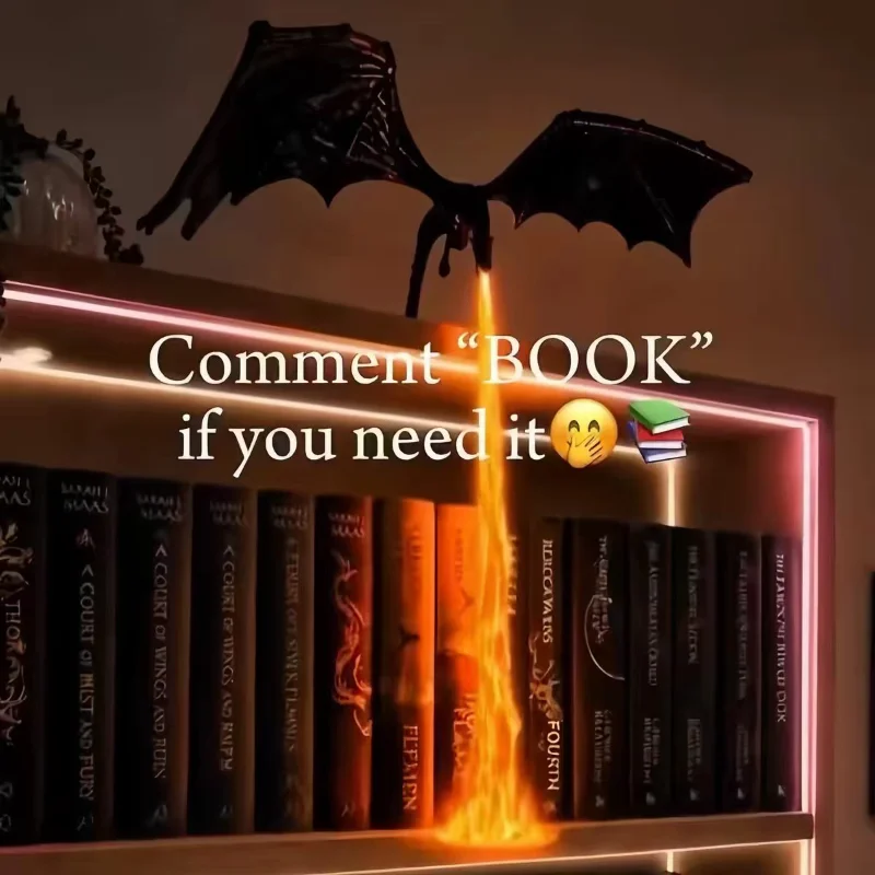 Фото Декоративная фигурка для книжной полки: Дракон, изрыгающий пламя, готический орнамент, подарок на Хэллоуин или день рождения №3