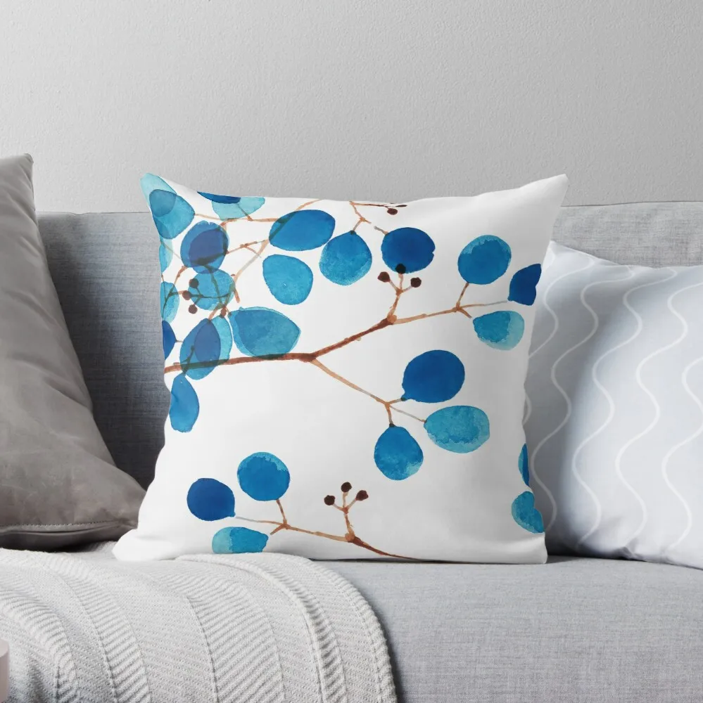

Летний чехол с синими листьями для подушки, украшение для дома и офиса, чехол для подушки, чехол для спальни, дивана, автомобильный чехол для ...