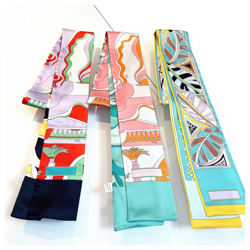 Осенне-зимний новый шарф ручная роспись двухслойный Печатный саржевый Атласный