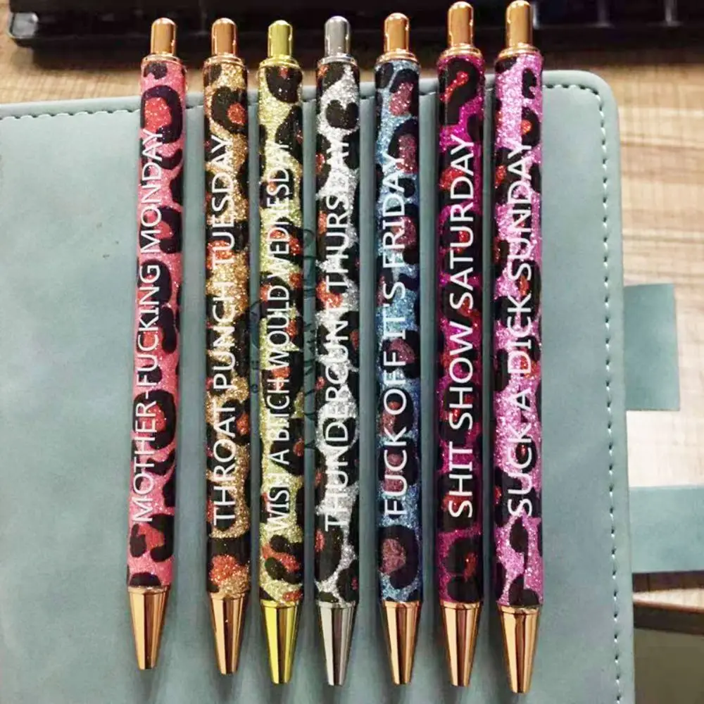 

Quotes Creative Stationery Writing Tools Glitter Pen Funny Pens Premium Novelty Pens Leopard Ballpoint Pen