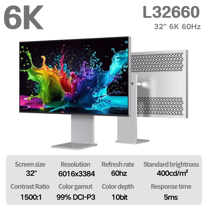 Фото TCOIOR 6k ЖК-монитор из алюминиевого сплава 32-дюймовый экран ПК Retina Дисплей HDR Светодиодный игровой монитор Freesync GSync Офисный игровой монитор №2