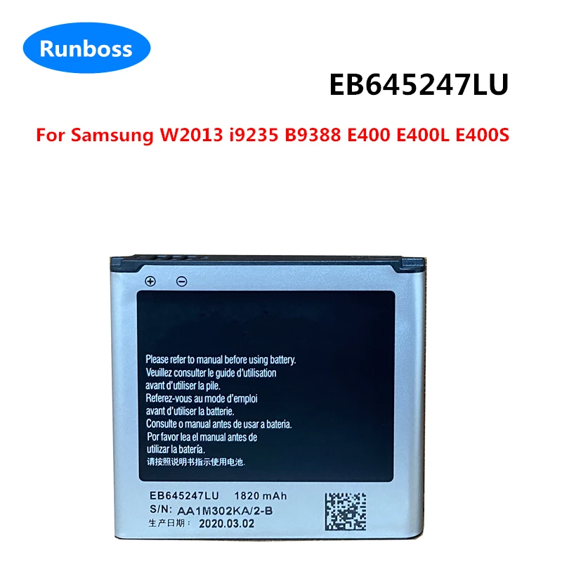 Оригинальный Новый EB645247LU 1820 мАч Высокое качество для Samsung W2013 i9235 B9388 E400 E400L E400S фотоаккумулятор