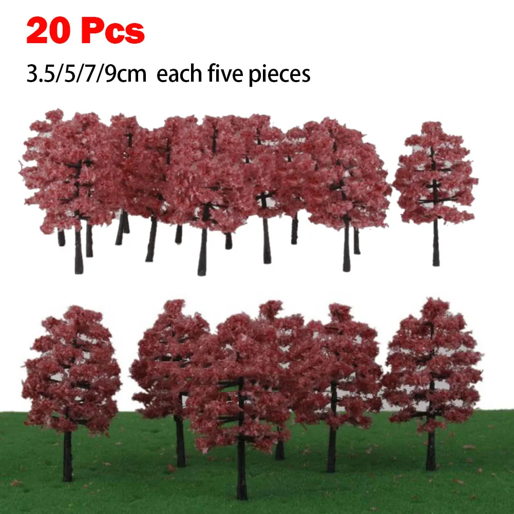 

20Pcs Model Trees Train Railroad Park Scenery Plastic Flower Trees HO N Z Scale Building Model Sand Table Model