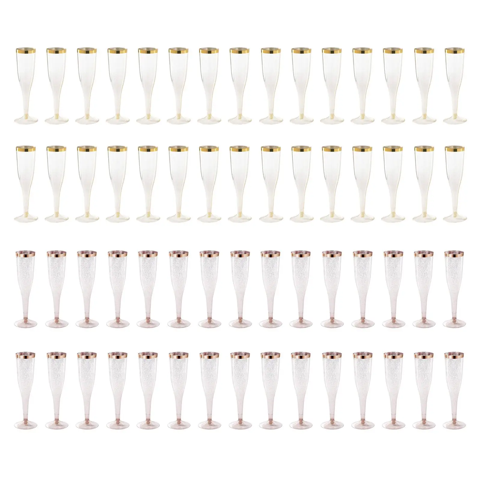 

30 Pcs Cups Fancy Stylish Glitter Classic Ware Champagne Flutes Disposable Plastic Transparent for Anniversaries Party Supplies