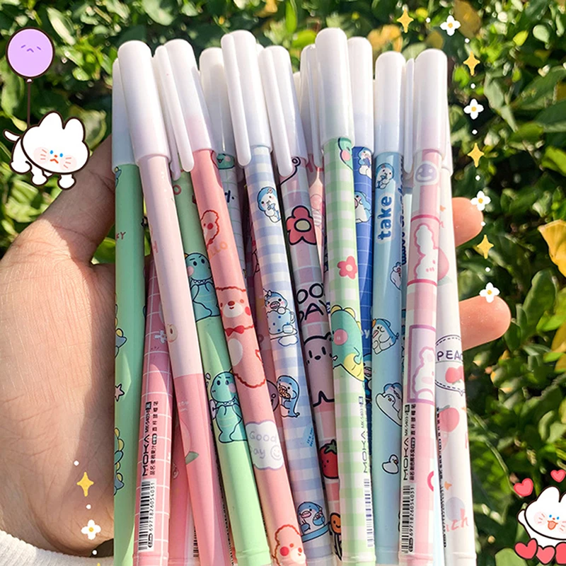 

6Pc/Set Kawaii Game Cartoons Neutral Erasable Pen 0.5mm blue Gel Pens Washable handle School Office Supplies kids Statione