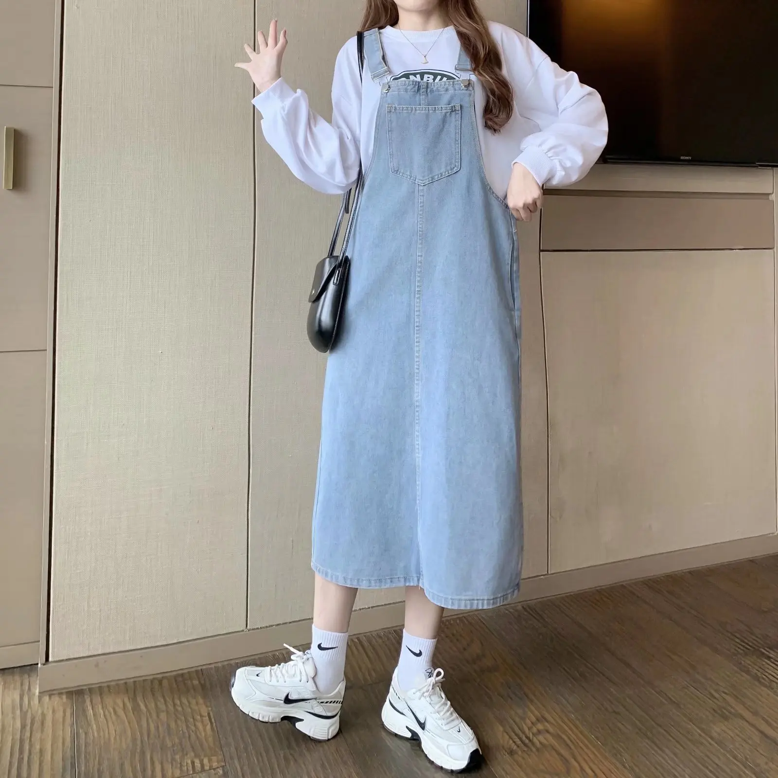 

Джинсовый комбинезон Feynzz, женские брюки, джинсовые брюки с высокой талией, джинсовая одежда с широкими штанинами, синие джинсы, винтажная ка...