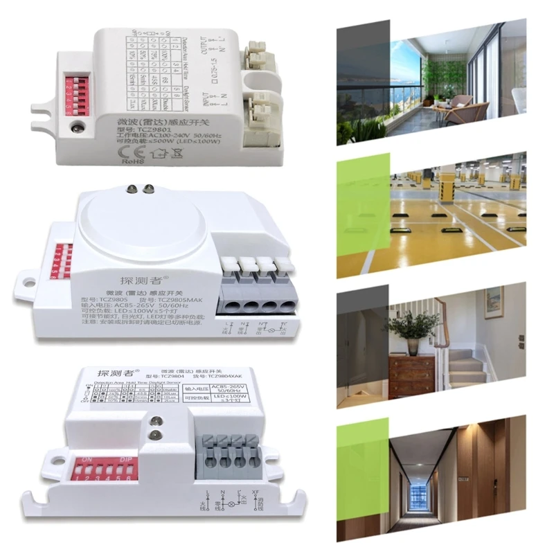 

360Degree Microwave Sensors Switches Light Switches for Family, Hotel Durable