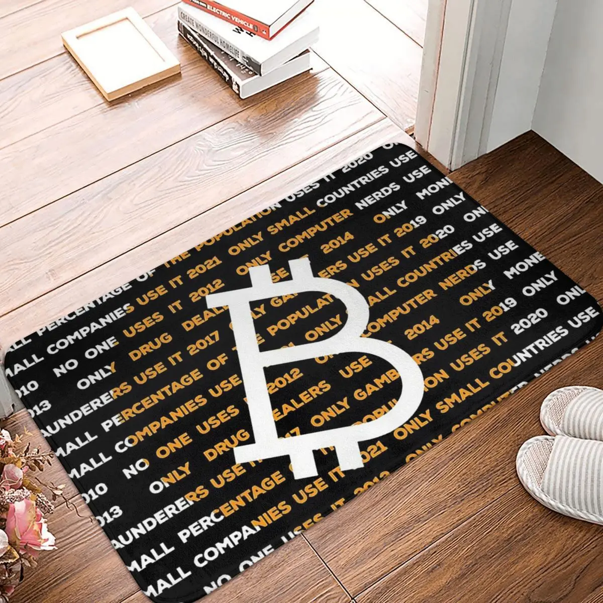 

Противоскользящий коврик для ванной, коврик для спальни с биткоином, приветствуемый коврик, напольный декоративный коврик
