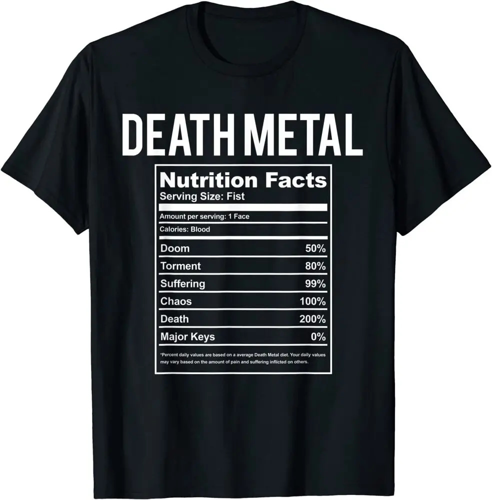 

New Limited Funny Brutal Death Metal Nutrition Facts Concert Gift T-Shirt