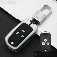 3 buttons zinc alloy car key cover for honda civic 2011 crv fit xrv crider folding remote fob protector keychain accessories bag