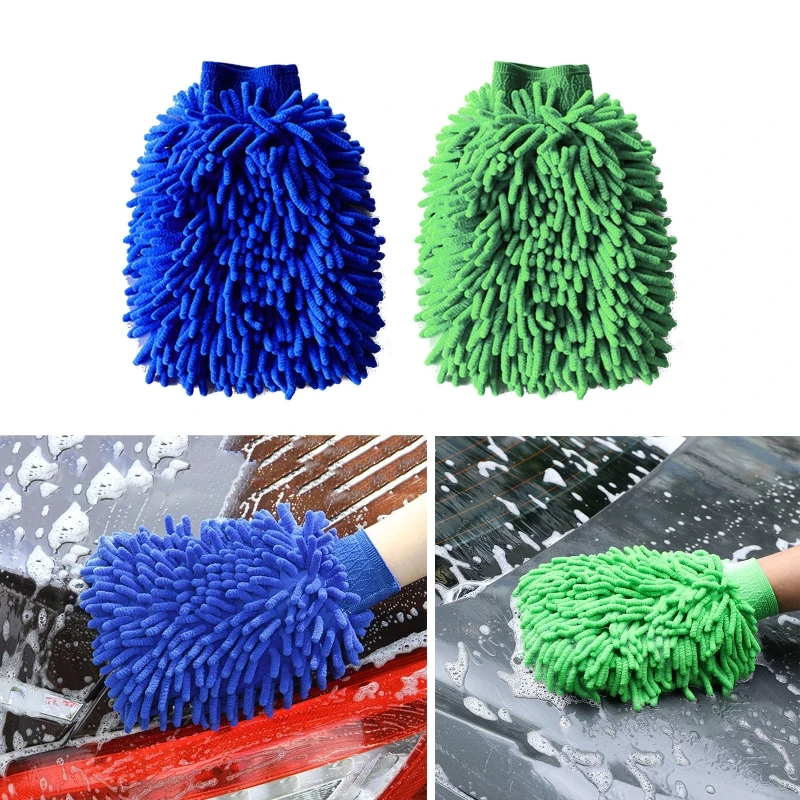 

Premium Chenille Microfiber Reusable Rag Auto Chemical Guys Wash Mitt Soft Towels Lint Free Soft Coral Chenille Cleaning D7YA