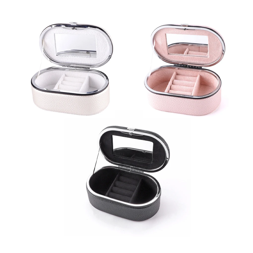 

Female Jewelry Necklace Display Storage Box with Mirror Makeup Bag Girl s Lipsticks Case Home Dressing Organizer