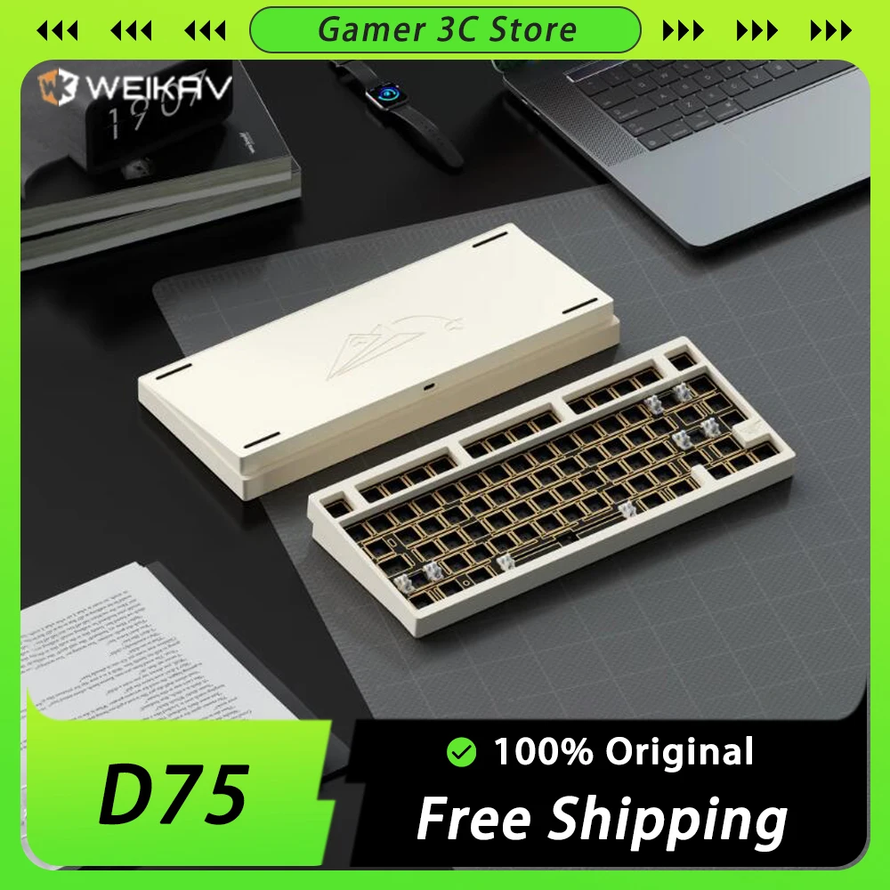 Weikav D75 Комплект механической клавиатуры Беспроводная трехрежимная клавиатура из