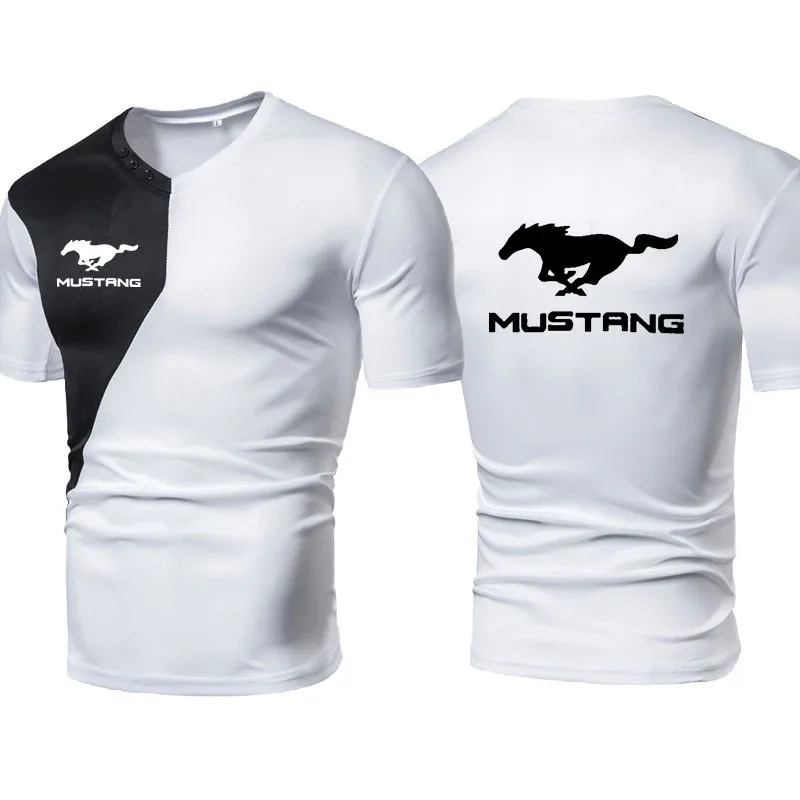 Summer Fashion Hot Sale Mustang car logo Print High Quality cotton Men's T-shirt  casual men clothing Crew neck T-shirt