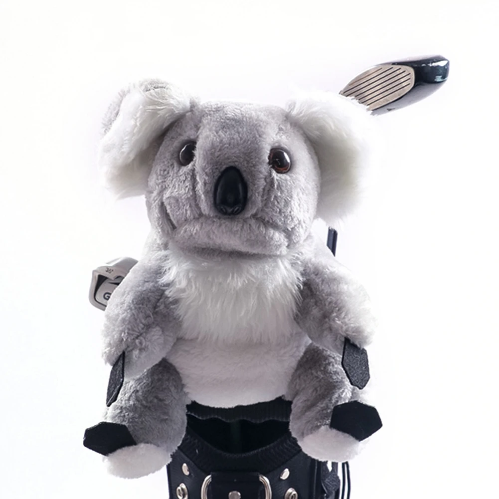 

Animal Koala Shaped Golf Club Head Covers for Driver Fairway Putter Headcover Protector Plush Koala Golf Accessories Gray