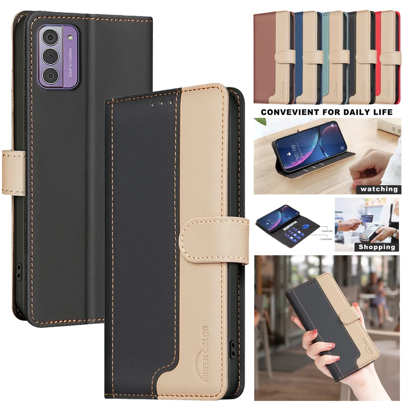 Чехол для телефона Nokia G42 G310 G22 C22 C32 NokiaG42 G 42 кожаный чехол кошелек приятный на ощупь