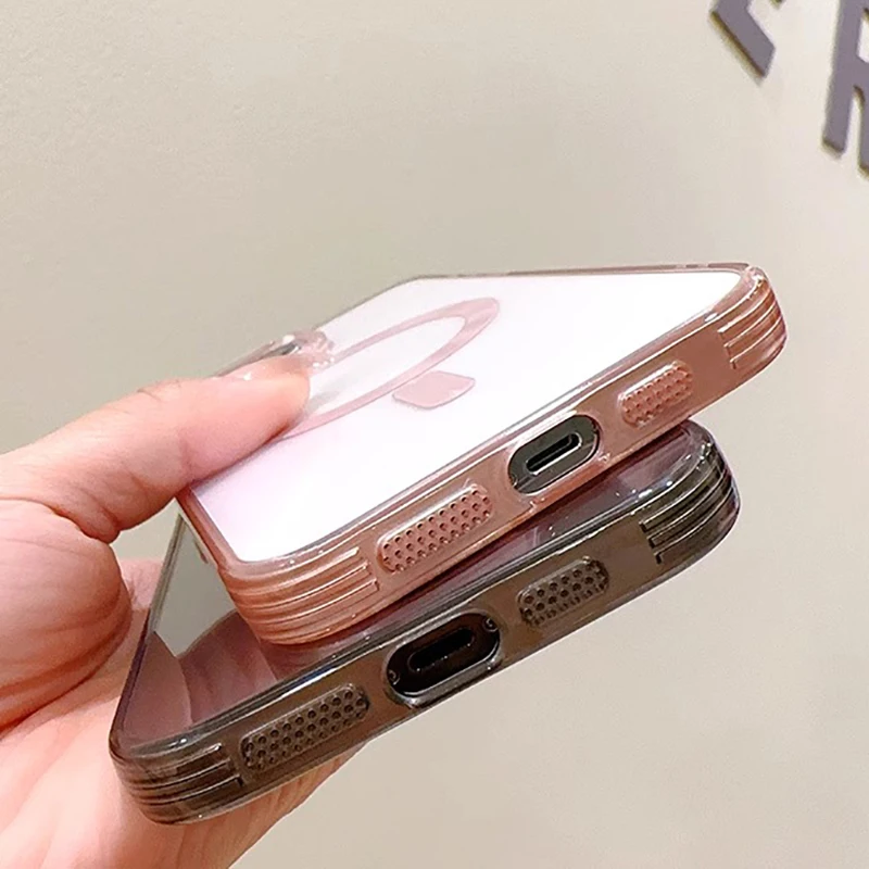 Роскошный Магнитный акриловый прозрачный чехол для телефона iPhone 15 14 13 12 Pro Max Plus